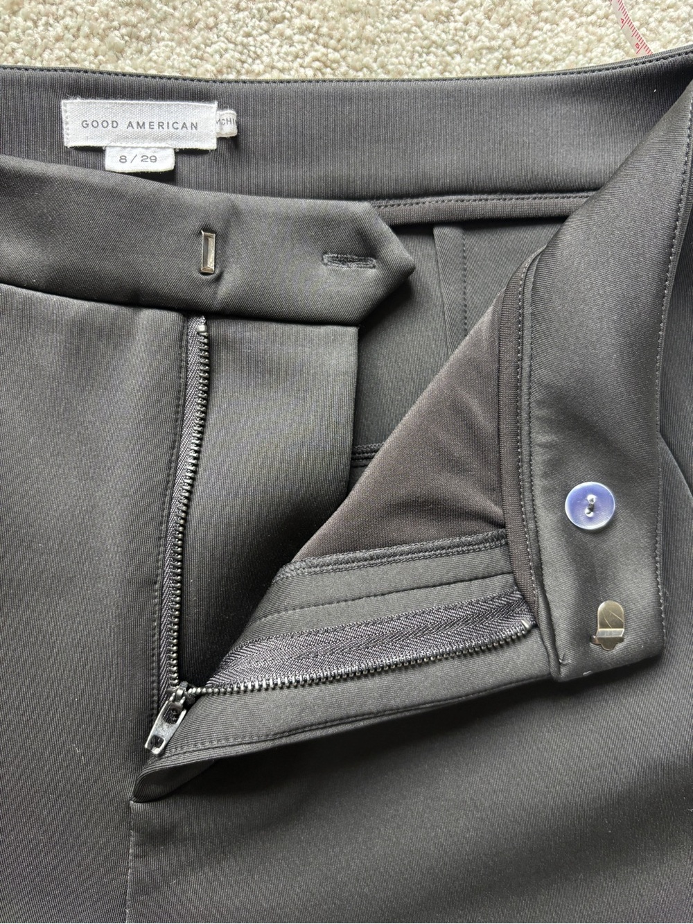 Good American Scuba Boss Straight Trouser Black Size 8 - Picture 8 of 11